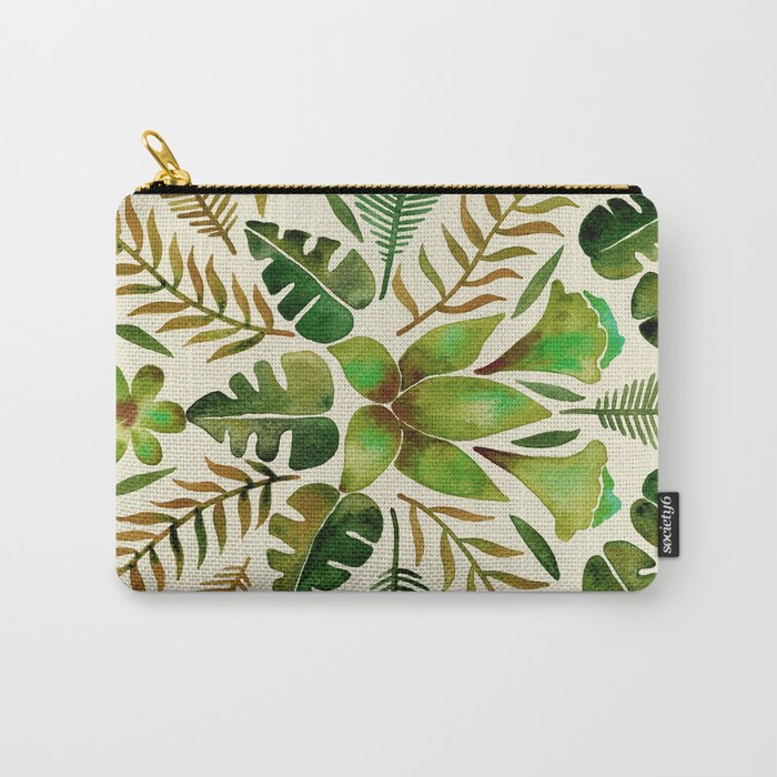 Tropical Symmetry – Olive Green Carry-All Pouch