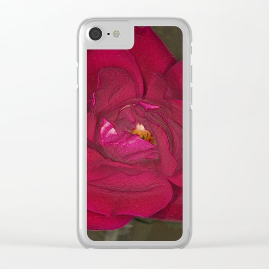 Red Rose in bloom Clear iPhone Case