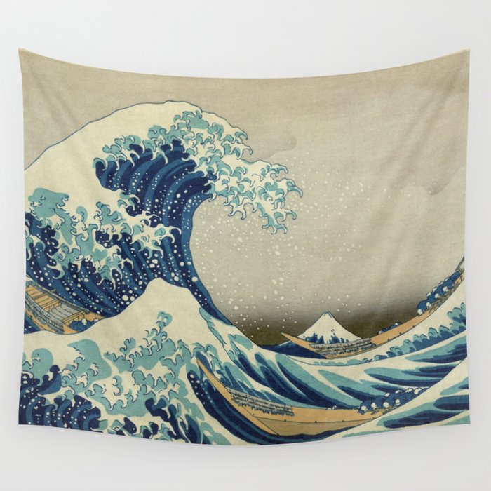 Japanese wave on sale painting tapestry