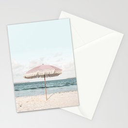Pink Umbrella Stationery Card
