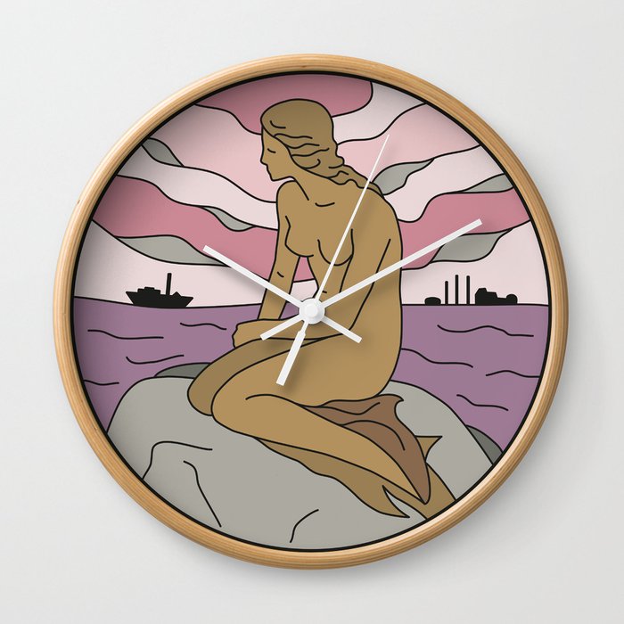Mermaid in Copenhagen Wall Clock