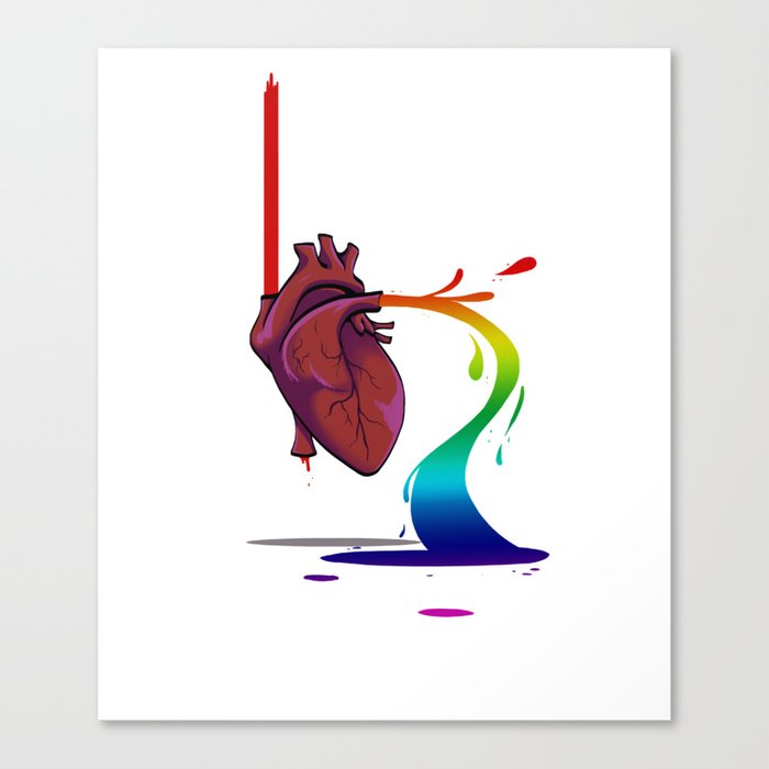 Heart Line - Inks Canvas Print