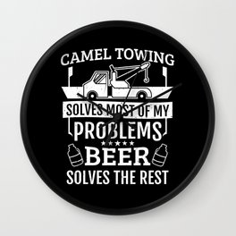 Recovery Worker Camel Towing Tow Truck Beer Men Wall Clock