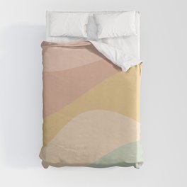 Abstract Color Waves - Neutral Pastel Duvet Cover