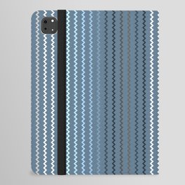 Blue Grey Zig Zag Stripes iPad Folio Case