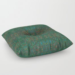 Copper Green Verdigris Abstract Watercolor Floor Pillow