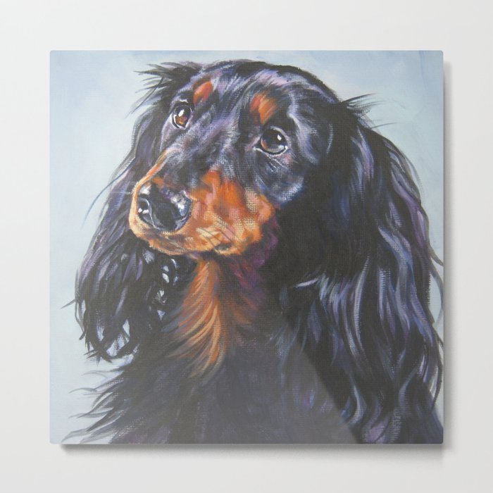 Long Haired Dachshund Art Portrait From An Original Painting By