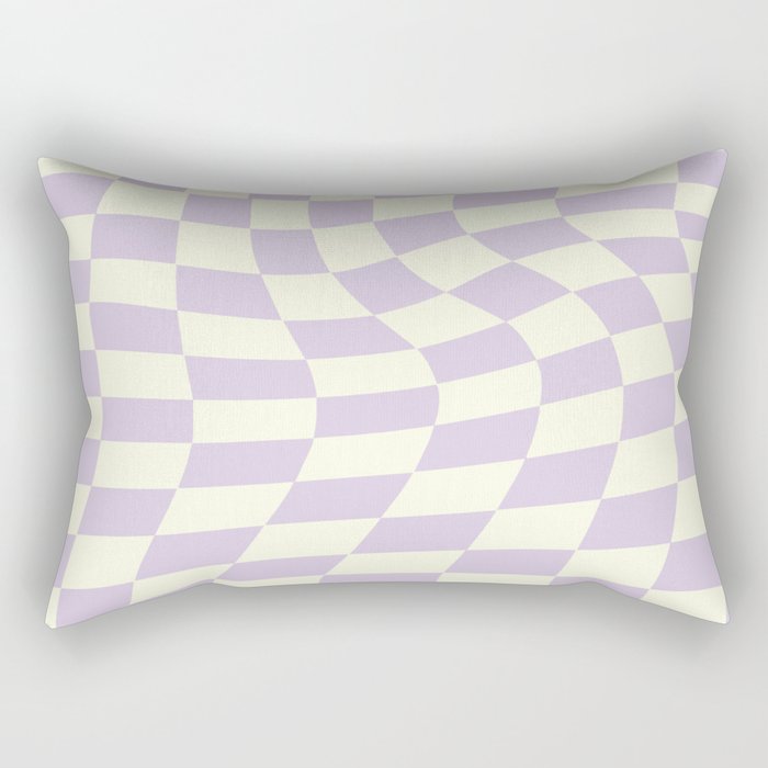 Warp Checker in Purple Rectangular Pillow