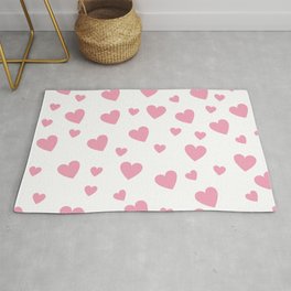 Hearts pattern - pink Area & Throw Rug