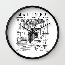 Marimba Player Percussion Musical Instrument Vintage Patent Wall Clock | Instrument, Patentart, Marimba, Patent, Band, Orchestra, Vintagepatent, Classical, Patentimage, Musicteacher 