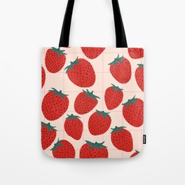 Red strawberries pattern Tote Bag
