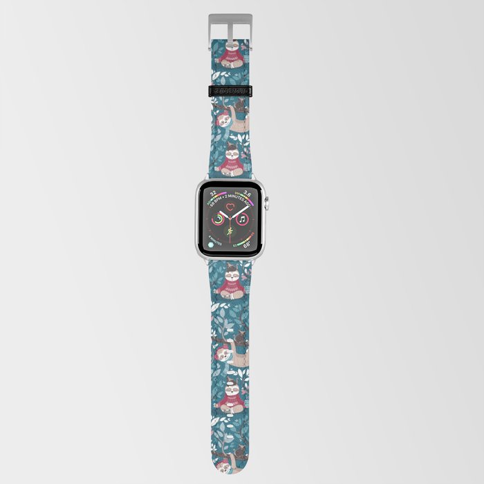 Hygge sloth turquoise and red Apple Watch Band