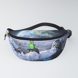 Astronaut on the Moon with beer Fanny Pack