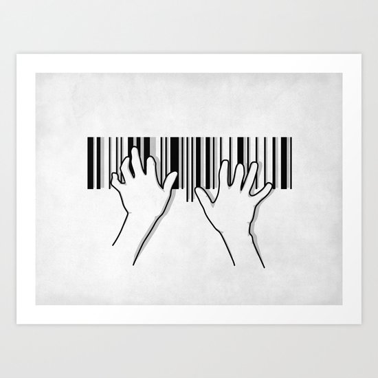 Barcode pianist Art Print