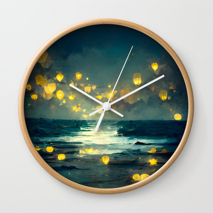 Lights On The Water Wall Clock