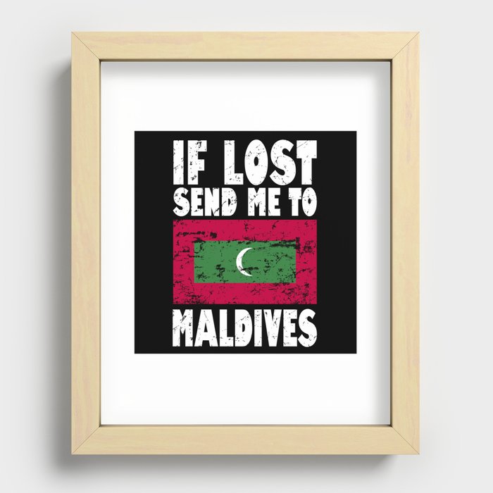 Maldives Flag Saying Recessed Framed Print