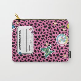 Composition Book with 90s Stickers- Pink Carry-All Pouch