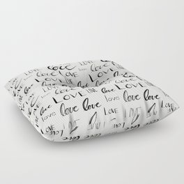 Words of Love // Antique White Floor Pillow