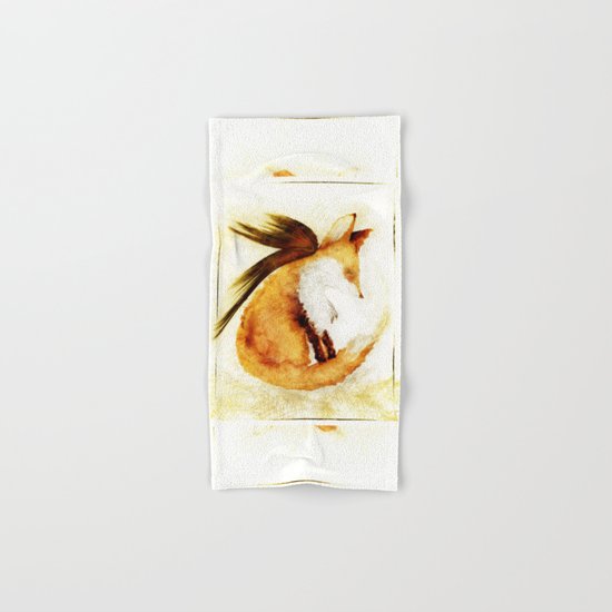 Winged Fox Sleeping Hand & Bath Towel