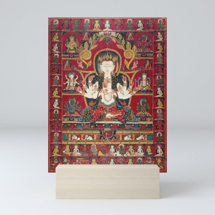 Buddhist Thangka Pratisara Pancha Raksha 56 Deities Mini Art Print