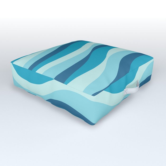 Abstract Water Waves Outdoor Floor Cushion