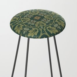 William Morris Tribute Green Woven Textile Design Counter Stool