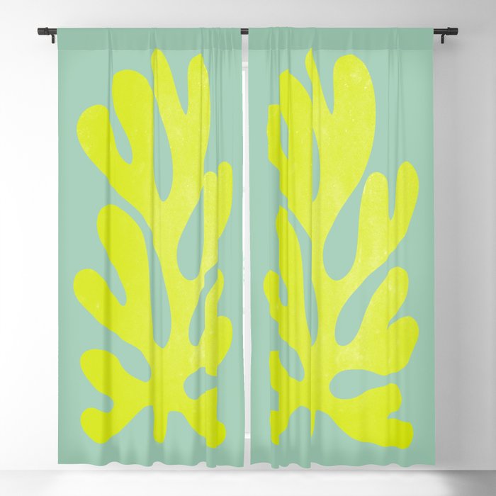 Lime & Sea Green: Matisse Paper Cutouts 06 Blackout Curtain