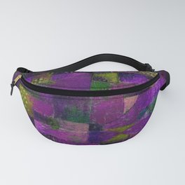 Terraced garden tropical floral Tuscany purple and gold abstract landscape painting by Paul Klee Fanny Pack