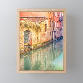 Venice Canal Reflection Framed Mini Art Print