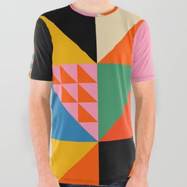 Geometric abstraction in colorful shapes   All Over Graphic Tee