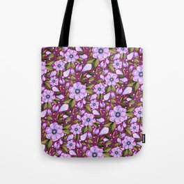 Magnolia in purple, greens and violet Tote Bag