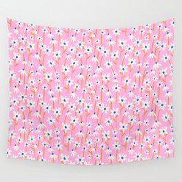 Pretty In Pink Floral Pattern Wall Tapestry