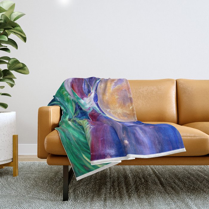 Mother Earth in Her Struggle to Save the Night Throw Blanket