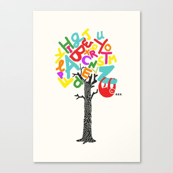 Sleep All Day (A-Z) Canvas Print