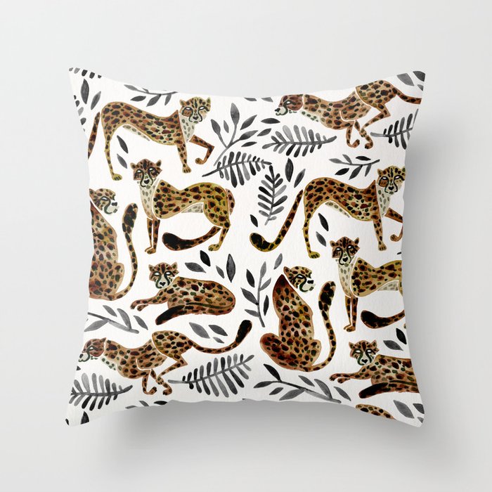 Cheetah Collection – Mocha & Black Palette Throw Pillow