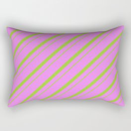 [ Thumbnail: Violet and Green Colored Lines/Stripes Pattern Rectangular Pillow ]