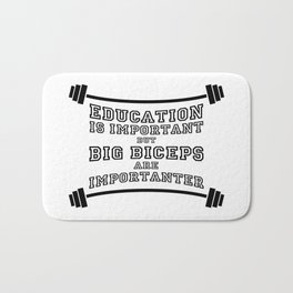 biceps vs education Bath Mat