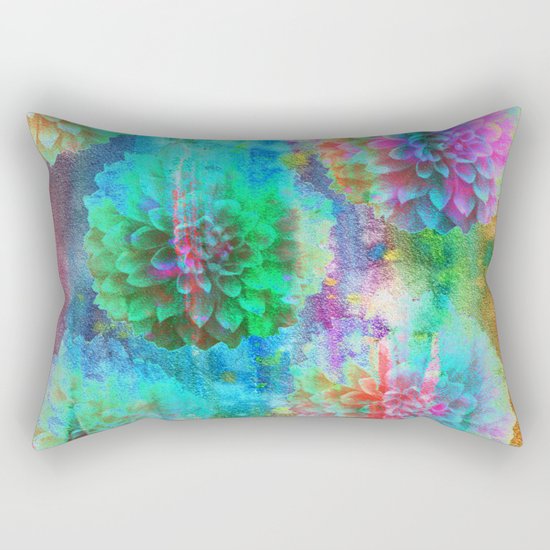 Colorful Dahlias Q Rectangular Pillow