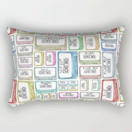 Tape Mix 2 Vintage Cassette Music Collection Rectangular Pillow