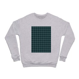 Small Grid Pattern - Green Tinted Navy Blue Crewneck Sweatshirt