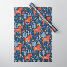 Scandivian Fairytale in Blue Wrapping Paper