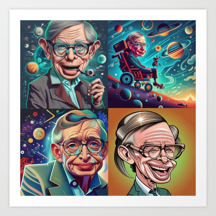 Stephen Hawking Genius Art Print