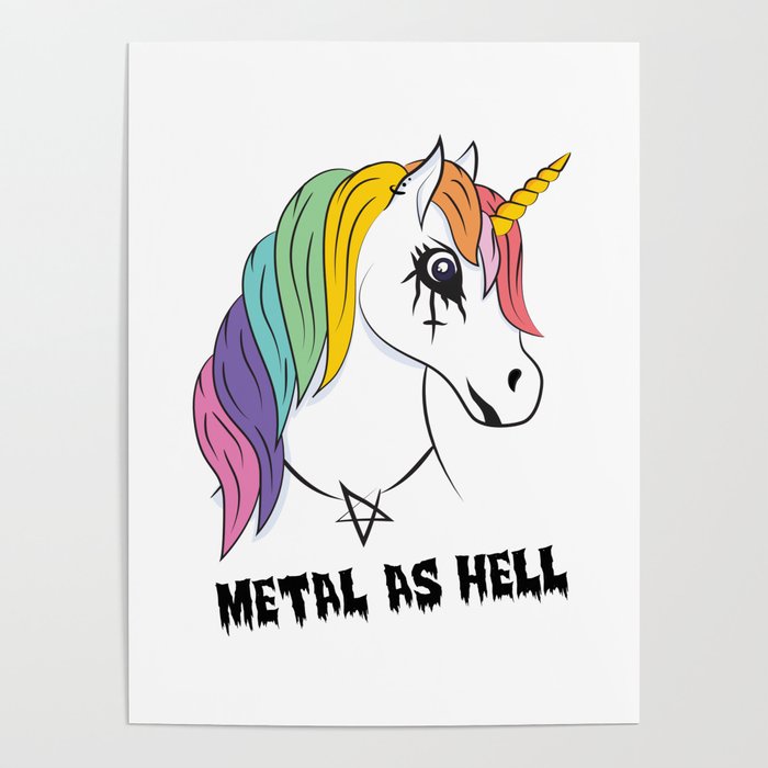Metal Unicorn Poster
