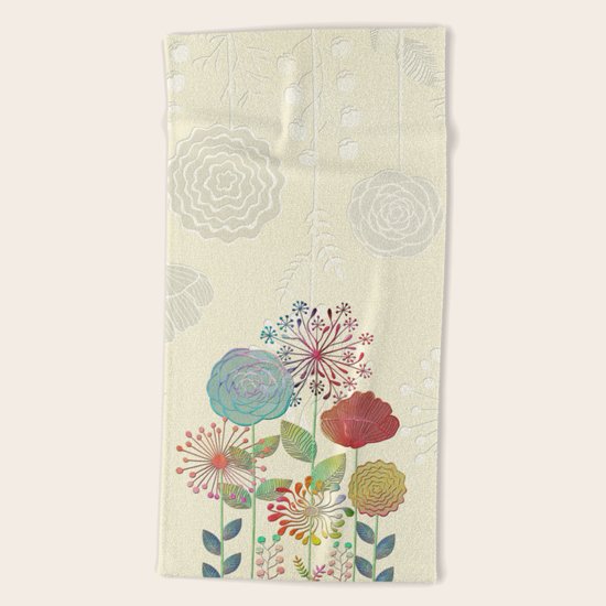 Flower Tales Beach Towel