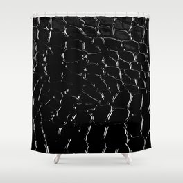 Exotic Black Crocodile Patent Leather Shower Curtain