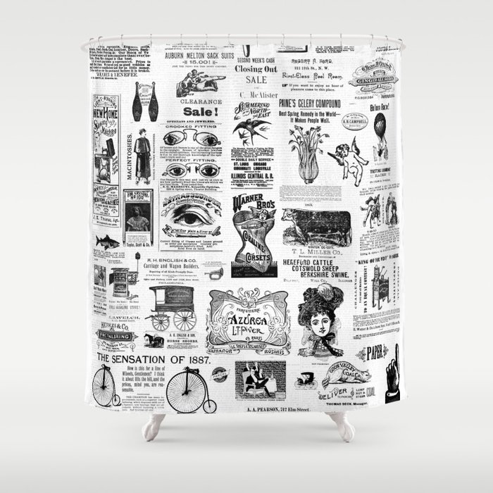 Vintage Victorian Ads Shower Curtain