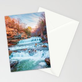 Colorful Waterfall | Long Exposure and Travel Photography Stationery Card