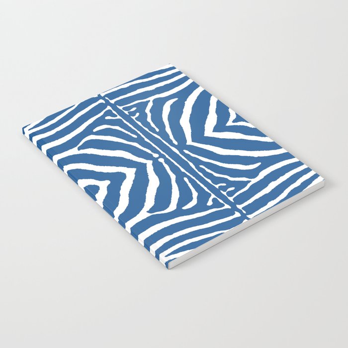 Zebra Pattern | Zebra Stripes | Zebra Blue and White Stripes 743 Notebook