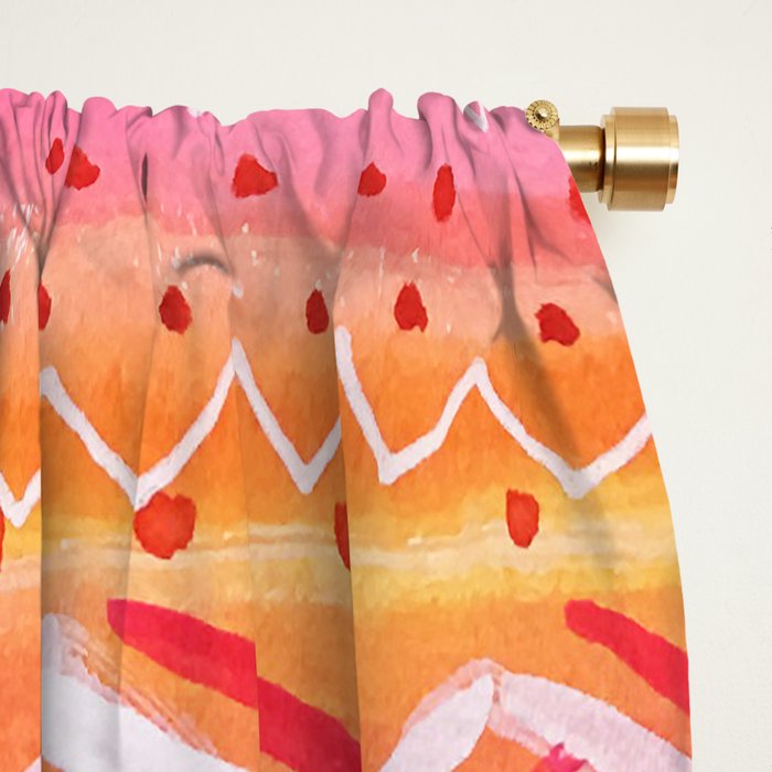 Hand Painted Bright Patterned Stripes Blackout Curtain By