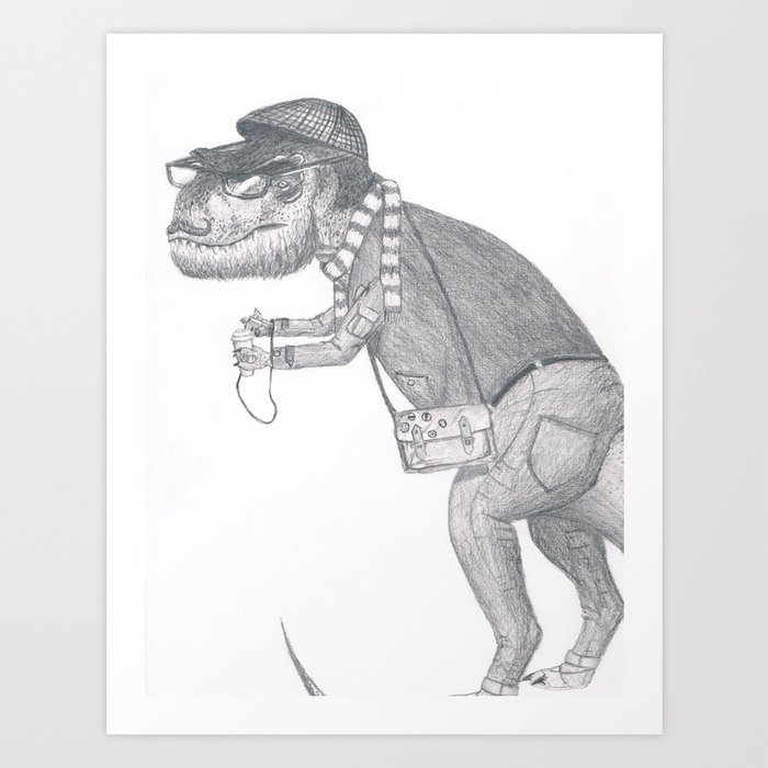 tyrannosaurus-hipster Art Print